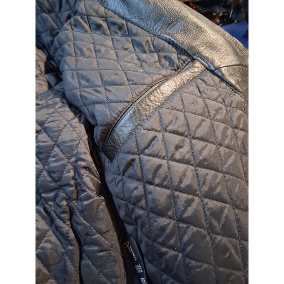 Y2k Vintage Chrome Womens size 8 Leather Moto Riding Fonzy Zip Rock Jacket Goth - Picture 14 of 16